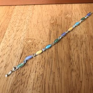 Multi colored silver bracelet